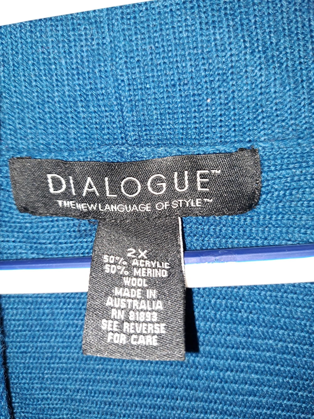 Dialogue Teal Open-Front Ribbed Cardigan - Picture 3 of 3
